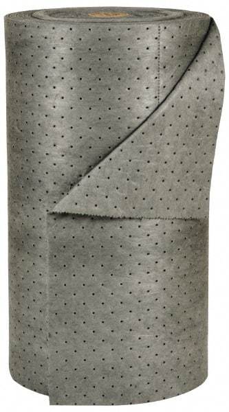 Brady SPC Sorbents - 50 Gal Capacity per Package, Universal Roll - 150' Long x 30" Wide, Gray, Polypropylene - Exact Tool & Supply
