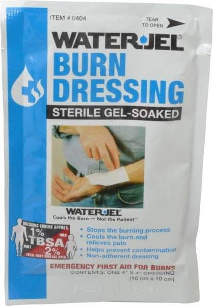 North - 4" Long x 4" Wide, General Purpose Gel Soaked Burn Dressing - White, Nonwoven Bandage - Exact Tool & Supply