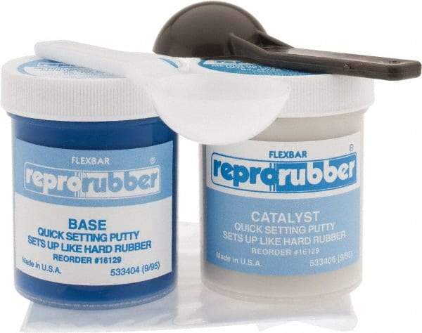 Flexbar - 220 ml Quick Set Putty Casting Material Kit - Quick Setting Putty, 220ml Kit, 1 Jar of Base Material, 1 Jar of Catalyst - Exact Tool & Supply