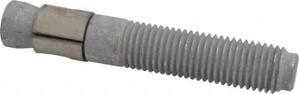 Made in USA - 1" Diam, 1" Drill, 6" OAL, 1-1/8" Min Embedment Wedge Expansion Concrete Anchor - Grade 5 Steel, Galvanized Finish, Hex Nut Head, Hex Drive, 3-1/8" Thread Length - Exact Tool & Supply