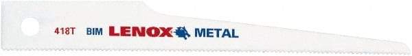 Lenox - 4" Long x 1/2" Thick, Bi-Metal Reciprocating Saw Blade - Straight Profile, 32 TPI, Toothed Edge - Exact Tool & Supply