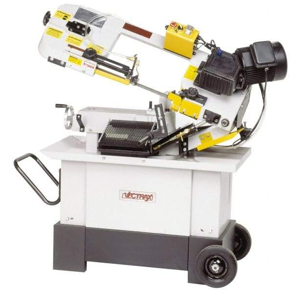 Vectrax - 7 x 10-1/2" Manual Combo Horizontal & Vertical Bandsaw - 1 Phase, 45° Vise Angle of Rotation, 1 hp, 240 Volts, Geared Head Drive - Exact Tool & Supply