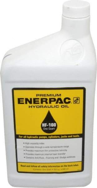 Enerpac - 1 Qt Bottle, Mineral Hydraulic Oil - ISO 32, <12,000 SUS at 0°F, 150 to 165 SUS at 100°F, 42 to 45 SUS at 210°F - Exact Tool & Supply