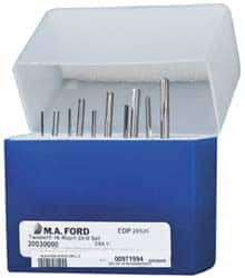 M.A. Ford - 3/64 to 3/16", 135° Point, Bright Finish, Solid Carbide Screw Machine Length Drill Bit Set - Exact Tool & Supply