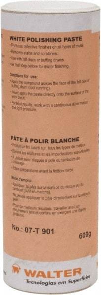 WALTER Surface Technologies - 5 oz Metal Polishing Compound - Compound Grade Ultra Fine, 1,500 Grit, White, For Fine Polishing, Use on Metal - Exact Tool & Supply