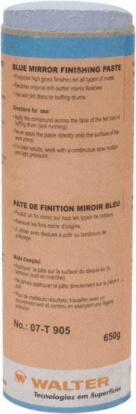 WALTER Surface Technologies - 5 oz Metal Polishing Compound - Compound Grade Ultra Fine, 2,000 Grit, Blue, For Mirror Finishing, Use on Metal - Exact Tool & Supply