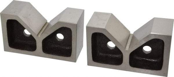 Value Collection - 3-1/16" Max Capacity, 90° Angle, Cast Iron V-Block - 6" Long x 2-7/16" Wide x 3-1/2" High, Sold as Matched Pair - Exact Tool & Supply