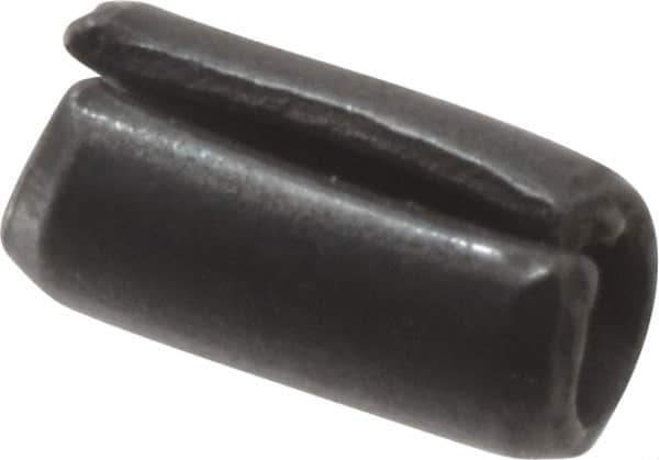 Value Collection - 2mm Diam x 4mm Long Slotted Spring Pin - Grade 1070-1080 Steel, Plain Finish - Exact Tool & Supply