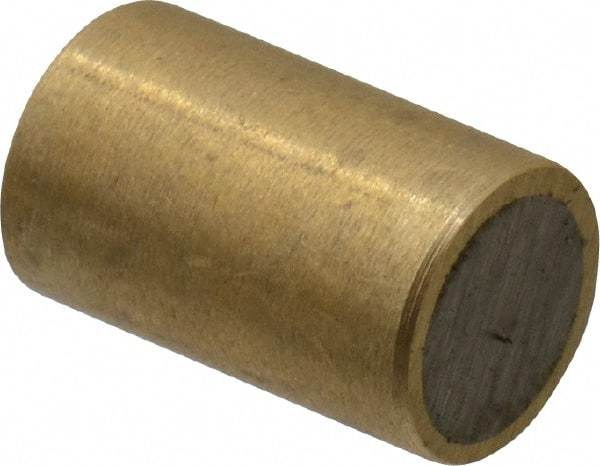 Mag-Mate - 5/16" Diam x 1/2" High, 0.18 Lb Average & 0.35 Lb Max Pull Force, Brass Alnico Shielded Magnet - 800°F Max Operating Temp, 0.032" Wall Thickness - Exact Tool & Supply