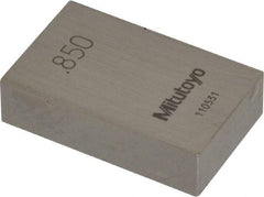 Mitutoyo - 0.85" Rectangular Steel Gage Block - Accuracy Grade AS-1, Includes Certificate of Inspection - Exact Tool & Supply