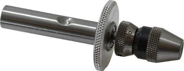 Albrecht - 1/2 Inch Shank Diameter Straight Shank Micro Drill Chuck Adapter and Chuck - 1/16 Inch Drill Chuck Capacity, 3/4 Inch Width - Exact Tool & Supply