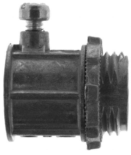 Thomas & Betts - 4" Trade, Die Cast Zinc Set Screw Straight EMT Conduit Connector - Noninsulated - Exact Tool & Supply
