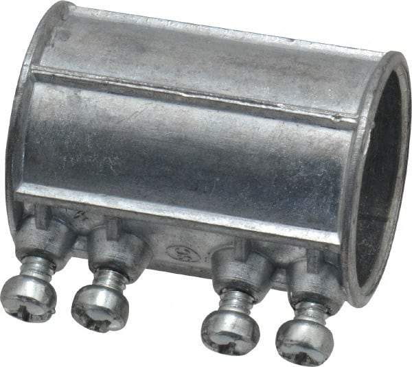 Thomas & Betts - 1-1/4" Trade, Die Cast Zinc Set Screw EMT Conduit Coupling - Noninsulated - Exact Tool & Supply