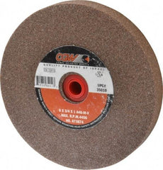 Camel Grinding Wheels - 46 Grit Aluminum Oxide Bench & Pedestal Grinding Wheel - 6" Diam x 1" Hole x 3/4" Thick, 4456 Max RPM, M Hardness, Coarse Grade , Vitrified Bond - Exact Tool & Supply