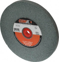 Camel Grinding Wheels - 60 Grit Silicon Carbide Bench & Pedestal Grinding Wheel - 6" Diam x 1" Hole x 1/2" Thick, 4456 Max RPM, I Hardness, Medium Grade , Vitrified Bond - Exact Tool & Supply