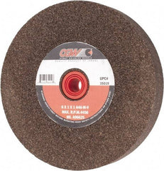 Camel Grinding Wheels - 46 Grit Aluminum Oxide Bench & Pedestal Grinding Wheel - 6" Diam x 1" Hole x 1" Thick, 4456 Max RPM, M Hardness, Coarse Grade , Vitrified Bond - Exact Tool & Supply