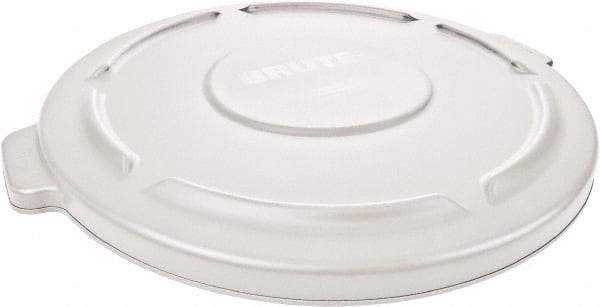 Rubbermaid - Round Lid for Use with 20 Gal Round Trash Cans - White, Polyethylene, For Brute Trash Cans - Exact Tool & Supply