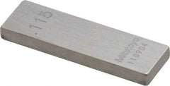 Mitutoyo - 0.115" Rectangular Steel Gage Block - Accuracy Grade 0, Includes Certificate of Inspection - Exact Tool & Supply