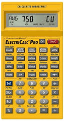 Calculated Industries - 8-Digit LCD with Annunciator-Legends 30 Function Handheld Calculator - 5/8" x 2-1/2" (15.88mm x 63.5mm) Display Size, Yellow, CR-2032 Powered, 9" Long x 8-1/2" Wide x 1-1/2" High - Exact Tool & Supply
