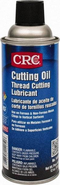 CRC - 16 oz Aerosol Cutting Fluid - Straight Oil, For Drilling, Reaming, Sawing, Shearing, Tapping, Threading, Turning - Exact Tool & Supply