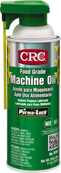 CRC - 16 oz Aerosol Mineral Multi-Purpose Oil - 32300°F, ISO N/A, 200 to 212 SUS at 100°F, Food Grade - Exact Tool & Supply