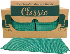 PRO-SOURCE - 1/4 Fold Food Service Wipes - Box, 22" x 12" Sheet Size, Green - Exact Tool & Supply