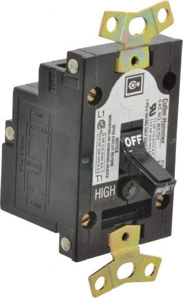 Eaton Cutler-Hammer - 1 Pole, 0.4 to 16 Amp, NEMA, Open Toggle Manual Motor Starter - 43.2mm Wide x 40.1mm Deep x 96.8mm High, 1 hp at 120/240 V, 1 hp at 277 V, 1/4 hp at 120/240 V & 1/4 hp at 32 V, CSA Certified & UL Listed - Exact Tool & Supply