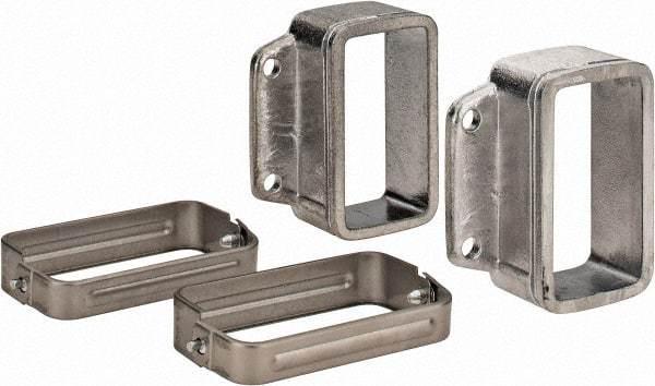 KabelSchlepp - 3.35 Inch Outside Width x 3.35 Inch Outside Height, Cable and Hose Carrier Stainless Steel Tube Mounting Bracket Set - 3.98 Inch Bend Radius, 2.87 Inch Inside Width x 1-1/2 Inch Inside Height - Exact Tool & Supply