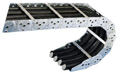 KabelSchlepp - 3 Ft. Long, Steel, Fixed Open Cable and Hose Carrier - 3.34 Inch Inside Width x 1.22 Inch Inside Height, 4.13 Inch Outside Width x 1.97 Inch Outside Height, 4.53 Inch Bend Radius - Exact Tool & Supply