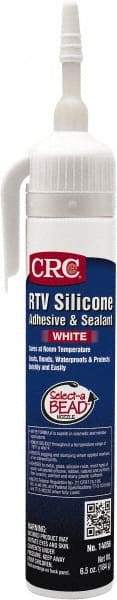 CRC - 8 oz Tube White RTV Silicone Gasket Sealant - -76 to 356°F Operating Temp, 24 hr Full Cure Time - Exact Tool & Supply
