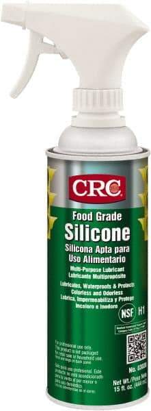 CRC - 16 oz Trigger Spray Can Nondrying Film/Silicone Penetrant/Lubricant - Clear & White, -40°F to 400°F, Food Grade - Exact Tool & Supply