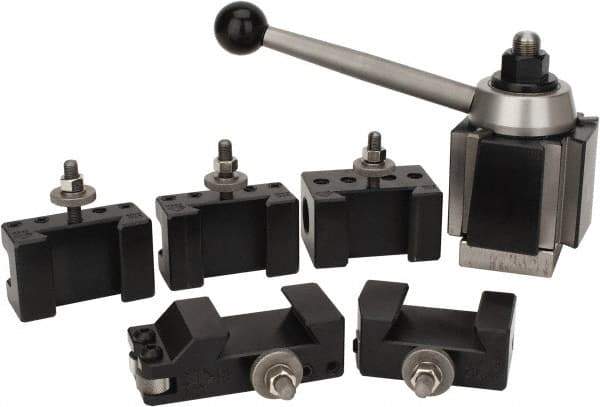 Aloris - Series CXA Tool Post Holder & Set for 13 to 18" Lathe Swing - 6 Piece, Includes Style 1 Holder, Style 10 Holder, Style 104 Holder, Style 2 Holder, Style 7 Holder, Tool Post - Exact Tool & Supply