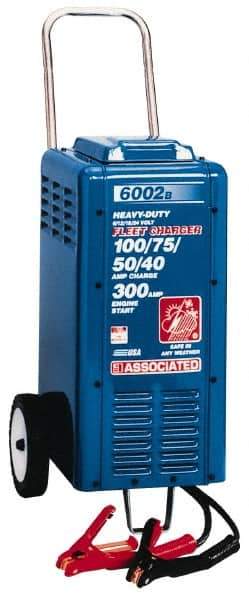 Associated Equipment - 6/12/18/24 Volt Heavy-Duty Charger - 100 Amps/80 Amps/50 Amps/40 Amps, 400 Starter Amps - Exact Tool & Supply