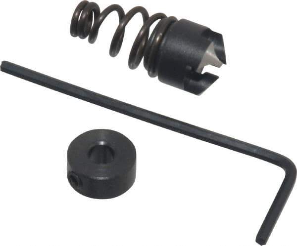 Burr-Bit - #6" Tap Compatibility, 11/64" Collar Thickness, 3 Tap Flutes, Deburring Tap Attachment - 3/8" Outside Diam, 120° Included Angle, High Speed Steel - Exact Tool & Supply