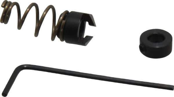Burr-Bit - M5 Tap Compatibility, 4.3mm Collar Thickness, 1-1/16" Relaxed Length, 15.7mm Compressed Length, 2 Tap Flutes, Deburring Tap Attachment - 3/8" Outside Diam, 120° Included Angle, High Speed Steel - Exact Tool & Supply