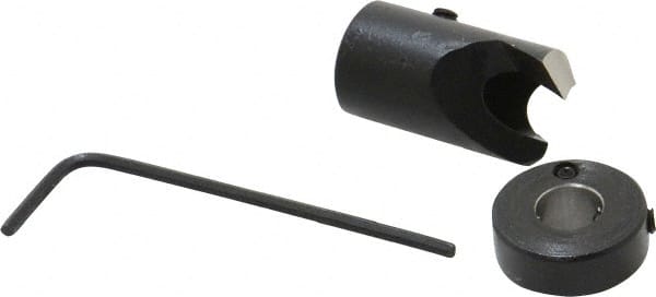 Vernon - 1/2" Cutter Diam, 17/64" Drill Compatibility, 1/4" Collar Thickness, Adjustable Depth Drill Countersink - Exact Tool & Supply