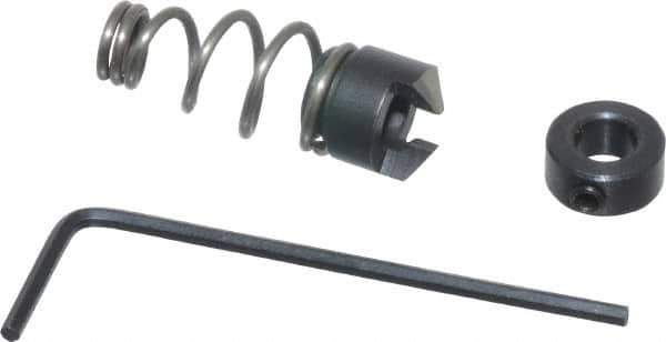 Burr-Bit - #10" Tap Compatibility, 11/64" Collar Thickness, 1-1/16" Relaxed Length, 2 Tap Flutes, Deburring Tap Attachment - 3/8" Outside Diam, 120° Included Angle, High Speed Steel - Exact Tool & Supply