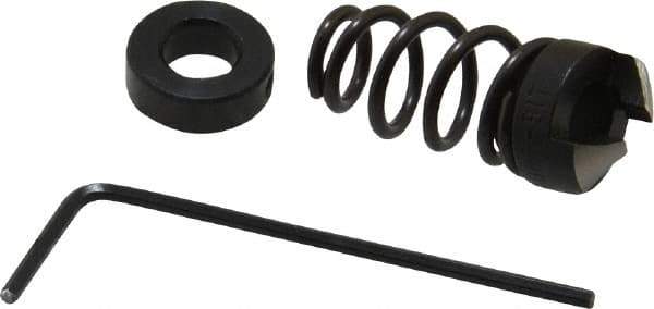 Burr-Bit - 1/4" Tap Compatibility, 11/64" Collar Thickness, 1-9/64" Relaxed Length, 3/4" Compressed Length, 2 Tap Flutes, Deburring Tap Attachment - 1/2" Outside Diam, 120° Included Angle, High Speed Steel - Exact Tool & Supply