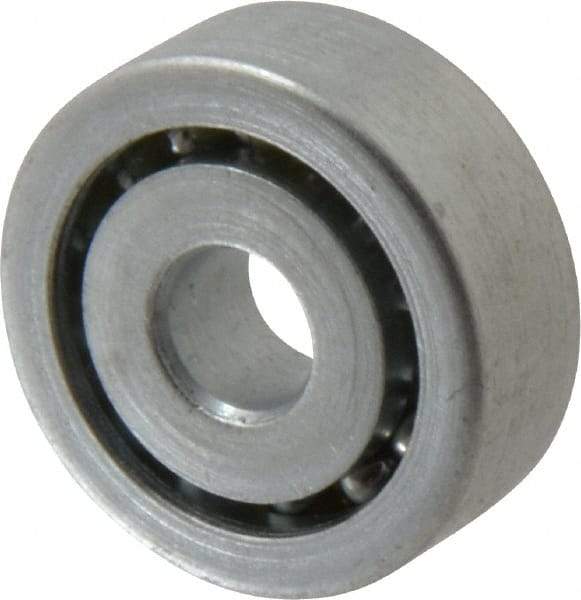 Value Collection - 5/16" Bore Diam, 1-1/16" OD, Open Unground Full Complement Radial Ball Bearing - 3/8" Wide, 1 Row, Round Bore, 484 Lb Dynamic Capacity - Exact Tool & Supply