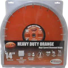 Core Cut - 14" Diam, 1" Arbor Hole Diam, Wet & Dry Cut Saw Blade - Diamond-Tipped, Standard Round Arbor - Exact Tool & Supply