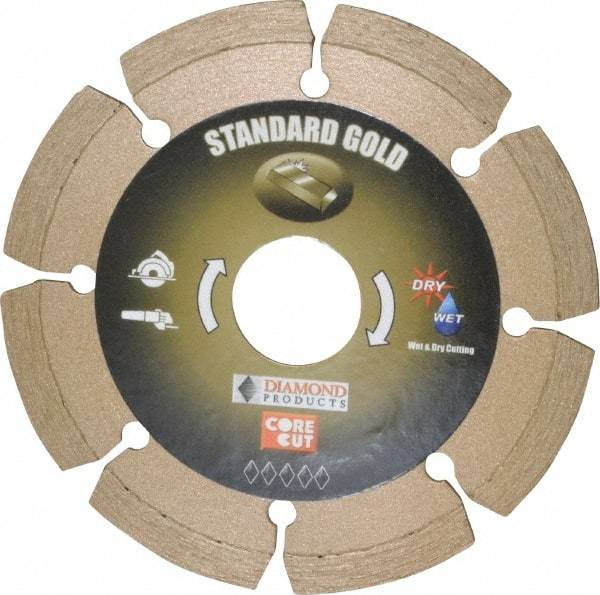 Core Cut - 4" Diam, 20mm Arbor Hole Diam, Wet & Dry Cut Saw Blade - Diamond-Tipped, Standard Round Arbor - Exact Tool & Supply