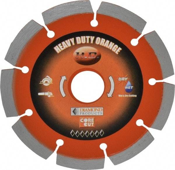 Core Cut - 4-1/2" Diam, 20mm Arbor Hole Diam, Wet & Dry Cut Saw Blade - Diamond-Tipped, Standard Round Arbor - Exact Tool & Supply