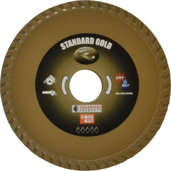 Core Cut - 4-1/2" Diam, 20mm Arbor Hole Diam, Wet & Dry Cut Saw Blade - Diamond-Tipped, Diamond Arbor - Exact Tool & Supply