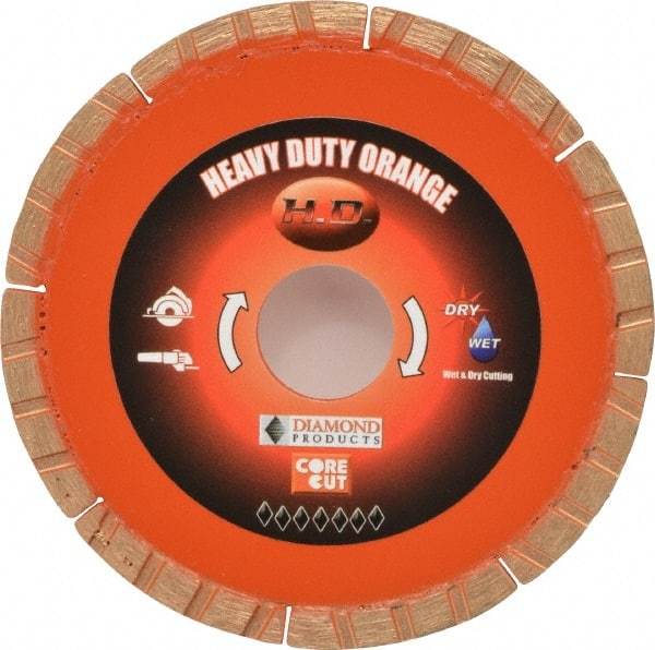 Core Cut - 4" Diam, 20mm Arbor Hole Diam, Wet & Dry Cut Saw Blade - Diamond-Tipped, Standard Round Arbor - Exact Tool & Supply