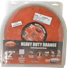 Core Cut - 12" Diam, 20mm Arbor Hole Diam, Wet & Dry Cut Saw Blade - Diamond-Tipped, Standard Round Arbor - Exact Tool & Supply