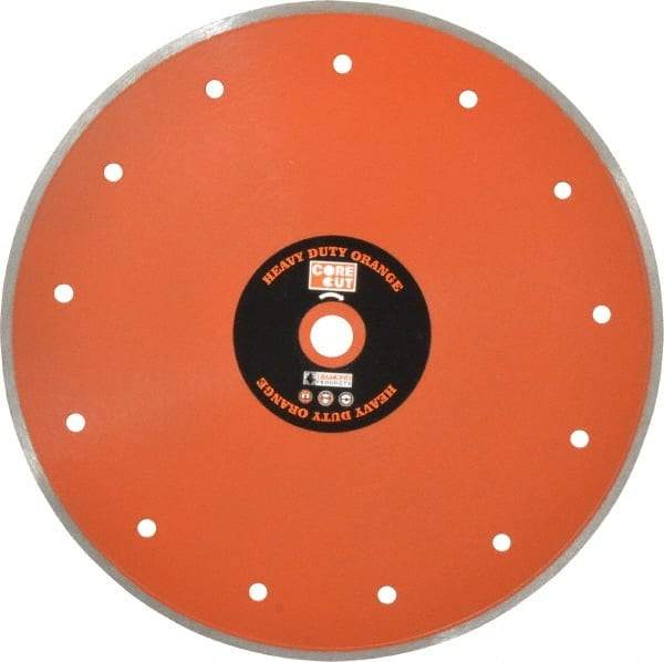 Core Cut - 10" Diam, 5/8" Arbor Hole Diam, Wet & Dry Cut Saw Blade - Diamond-Tipped, Standard Round Arbor - Exact Tool & Supply