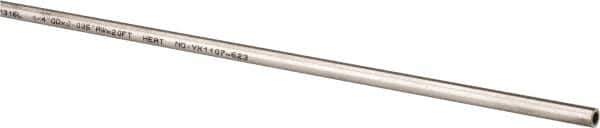 Value Collection - 6' Long, 1/4" OD, 316 Stainless Steel Tube - 0.035" Wall Thickness - Exact Tool & Supply