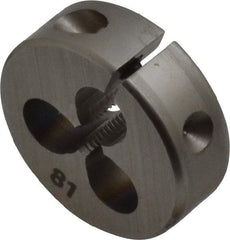 OSG - M3x0.50 Metric Coarse Thread, High Speed Steel Round Die - 7mm Thick, Right Hand Thread, Series 135, Adjustable - Exact Tool & Supply