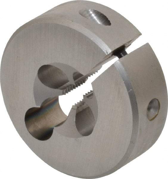 OSG - 1/4-28 UNF Thread, 1-1/2" Outside Diam High Speed Steel Round Die - 1/2" Thick, Right Hand Thread, Adjustable - Exact Tool & Supply