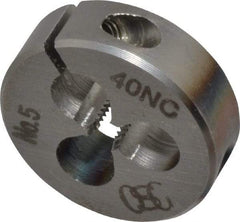 OSG - #5-40 UNC Thread, 13/16" Outside Diam High Speed Steel Round Die - 1/4" Thick, Right Hand Thread, Adjustable - Exact Tool & Supply
